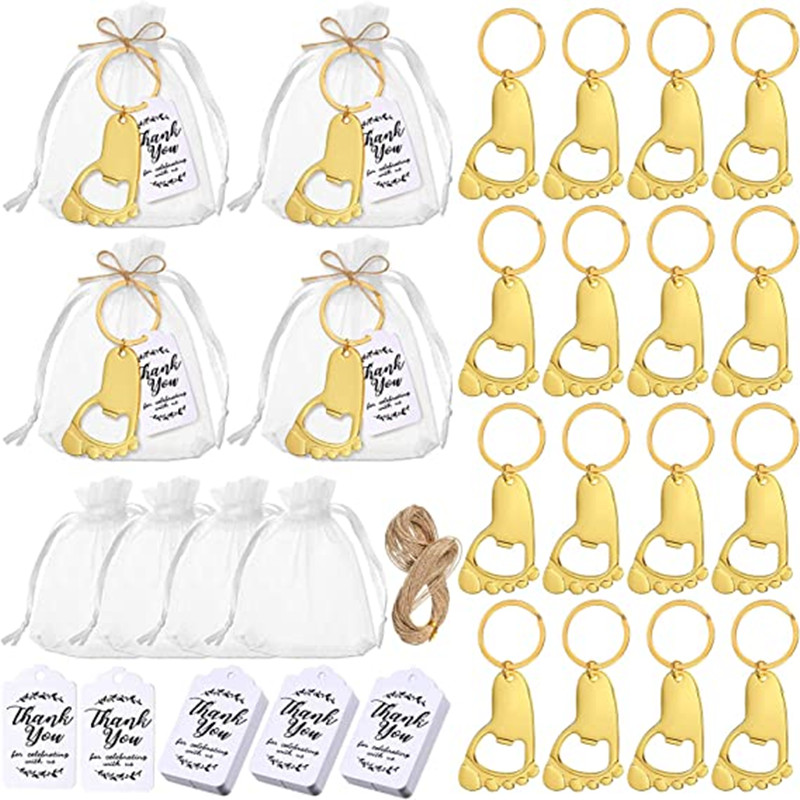 Zwitsal Baby Products - 50개입 아기 발자국 열쇠고리 병따개, 유기농