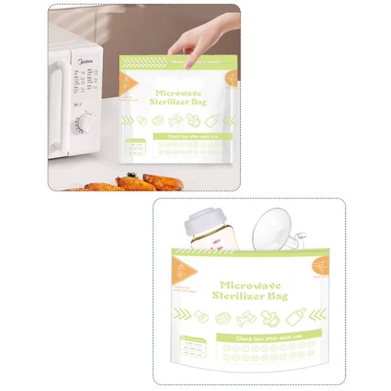 10매/세트 재사용 가능한 전자레인지 스팀 소독 가방  - Zwitsal Baby Products 리뷰 및 가격
